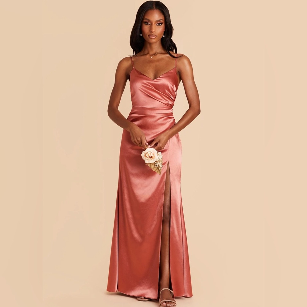 Birdy Grey Shiny Satin Terracotta Dress